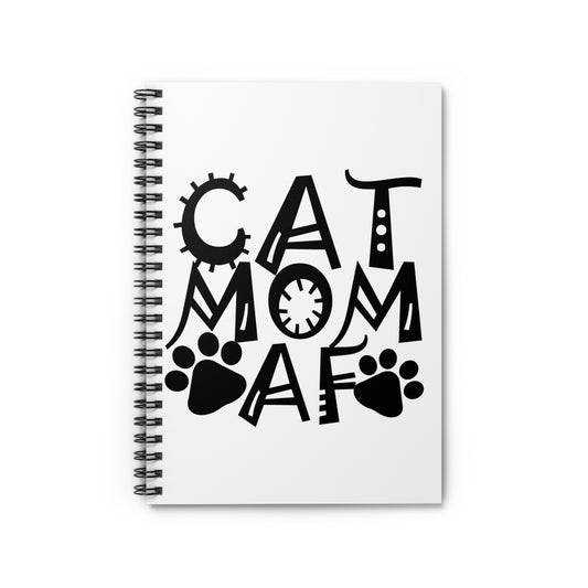 Cat Mom AF Spiral Notebook - Ruled Line