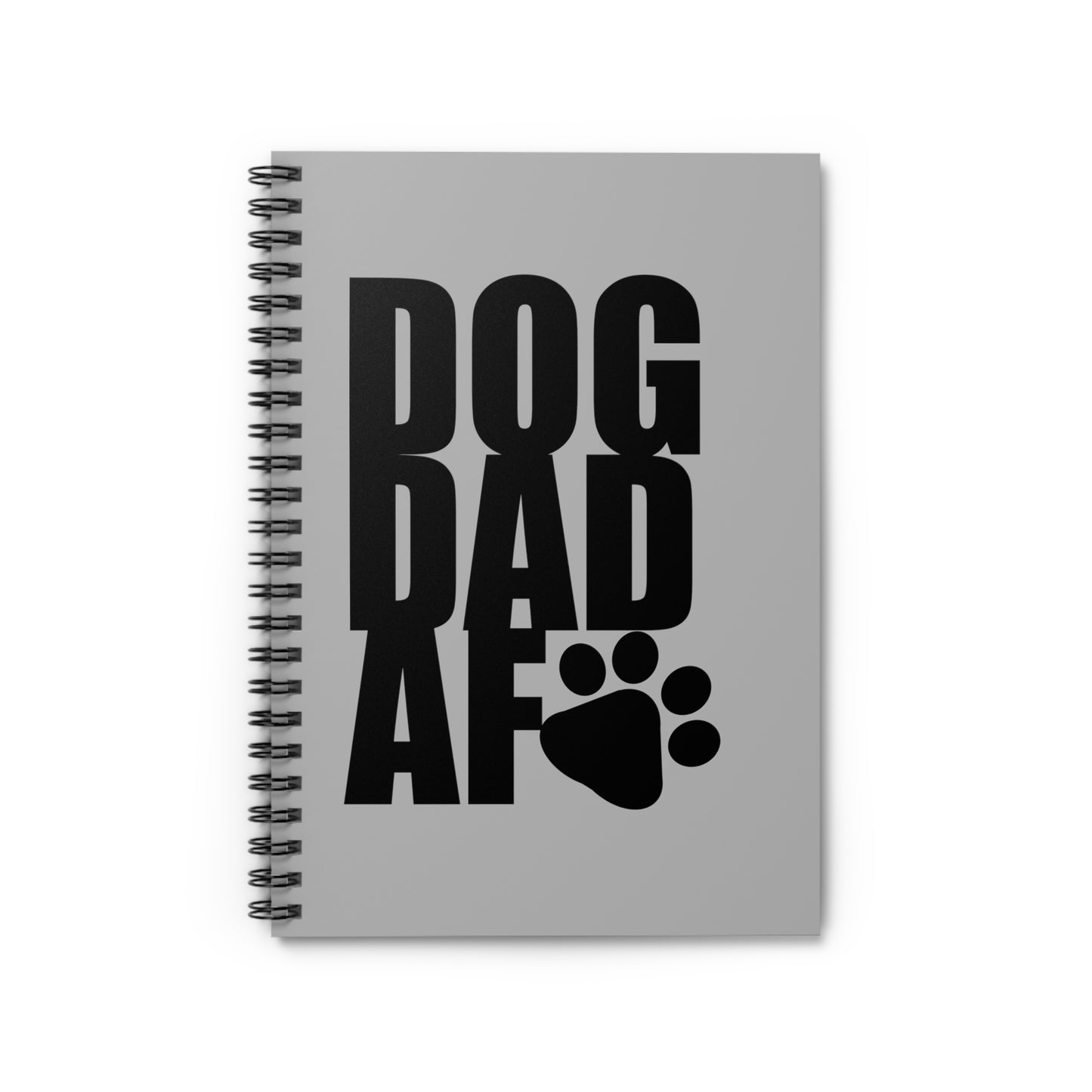 Dog Dad AF Spiral Notebook - Ruled Line