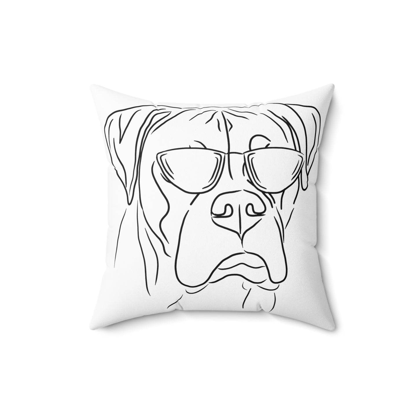 Boxer with sunglasses spun polyester square pillow honoring the coolness of Boxers everywhere