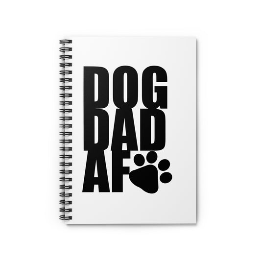 Dog Dad AF Spiral Notebook - Ruled Line