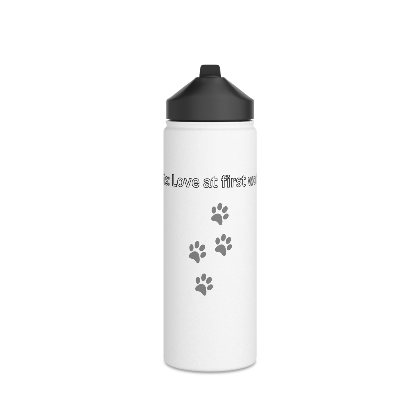 Love at First Woof Stainless Steel Water Bottle, Standard Lid