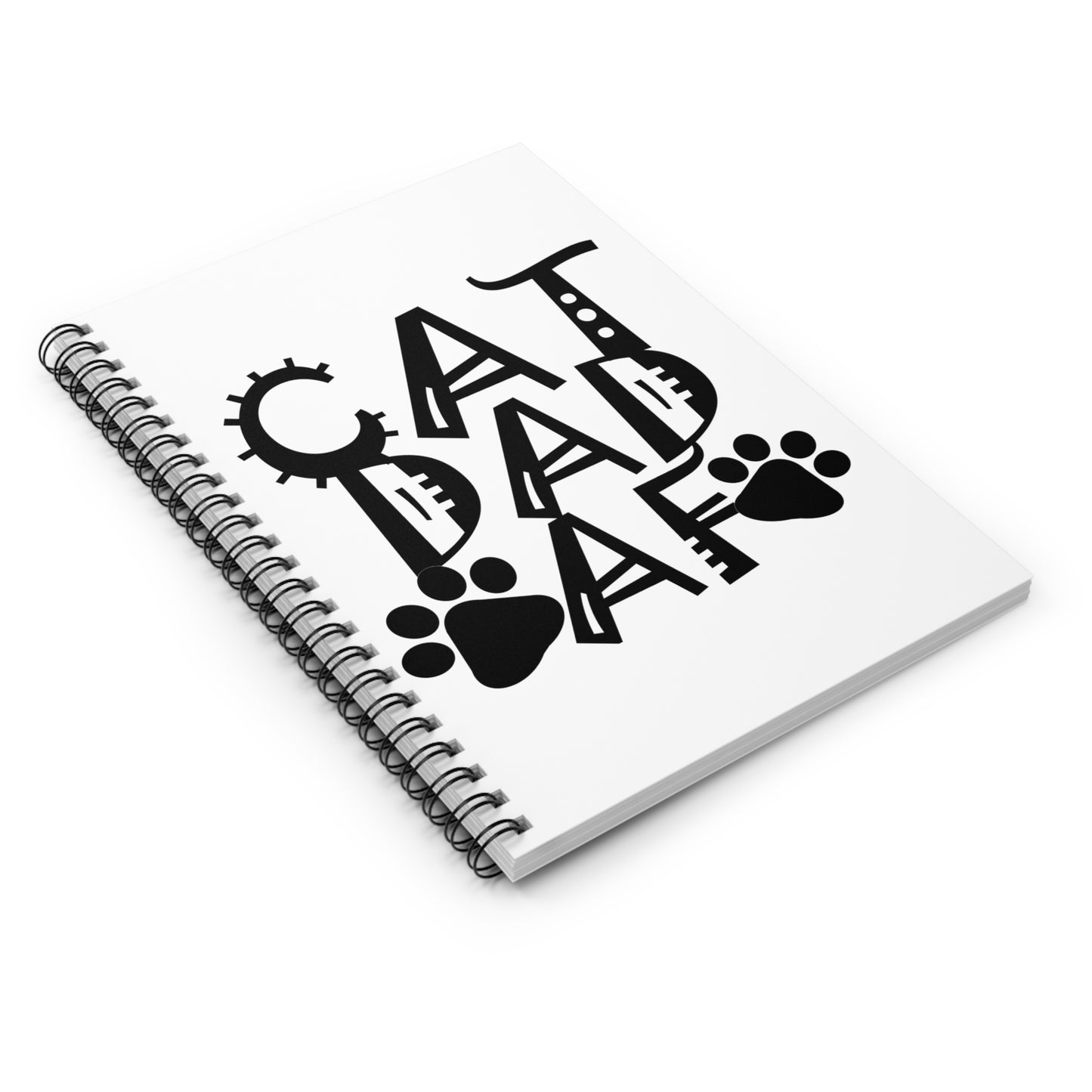 Cat Dad AF Spiral Notebook - Ruled Line