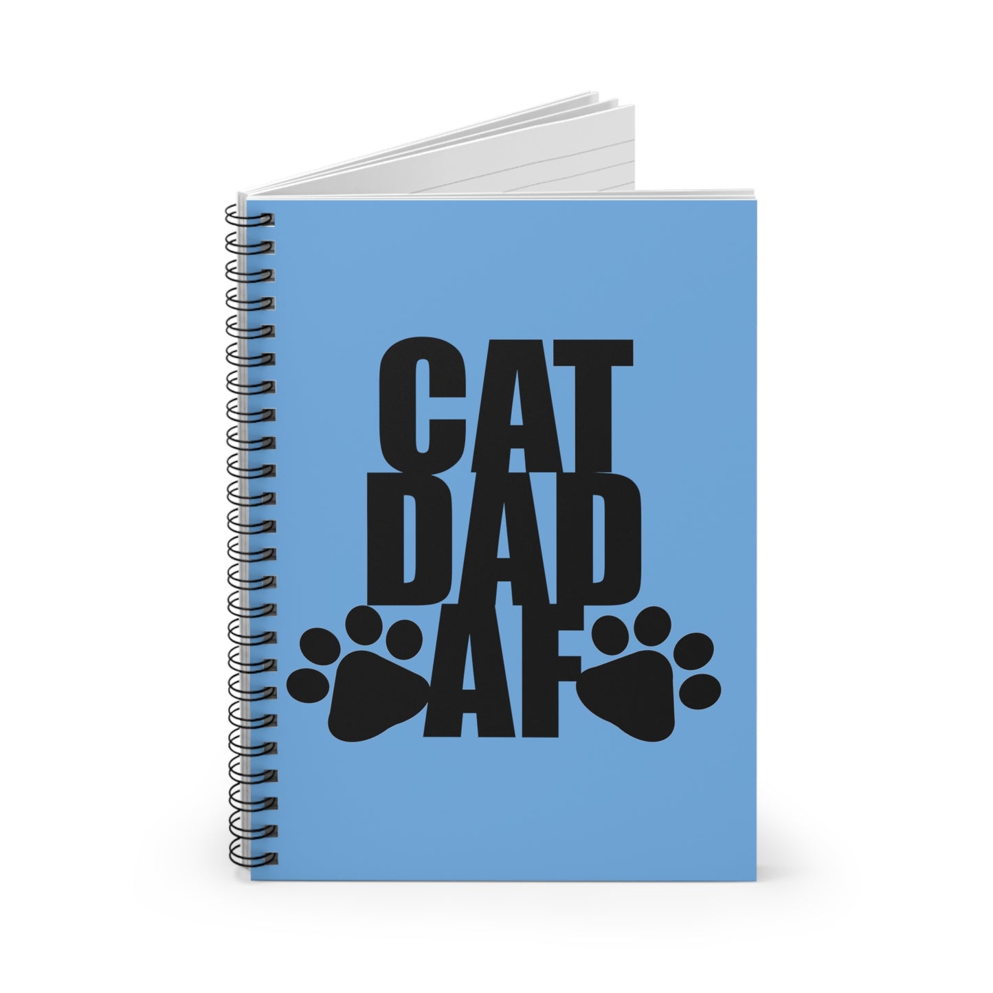 Cat Dad AF Spiral Notebook - Ruled Line