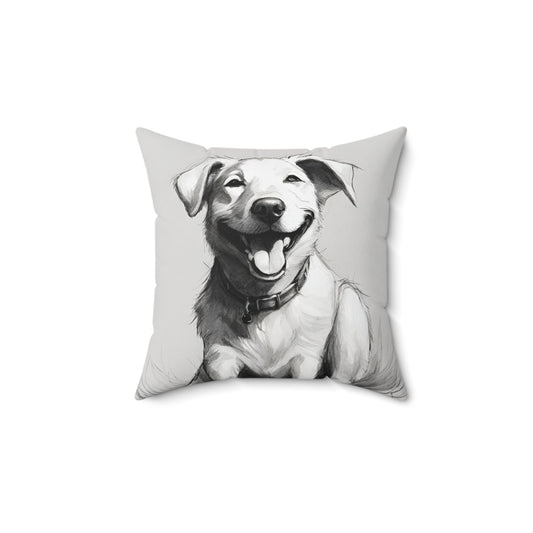 Dog Spun Polyester Square Pillow