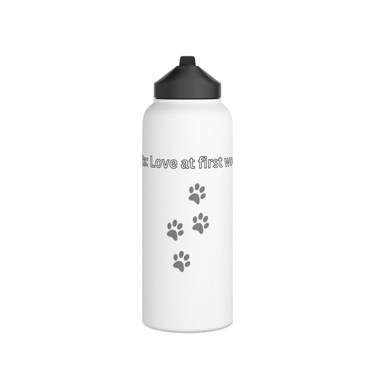 Love at First Woof Stainless Steel Water Bottle, Standard Lid
