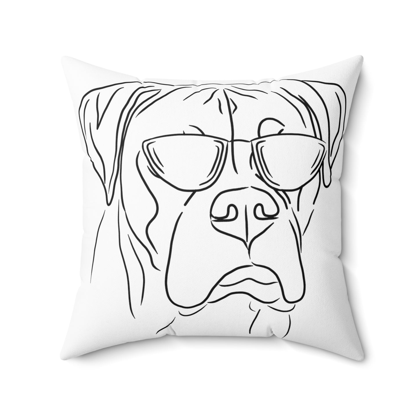 Boxer with sunglasses spun polyester square pillow honoring the coolness of Boxers everywhere