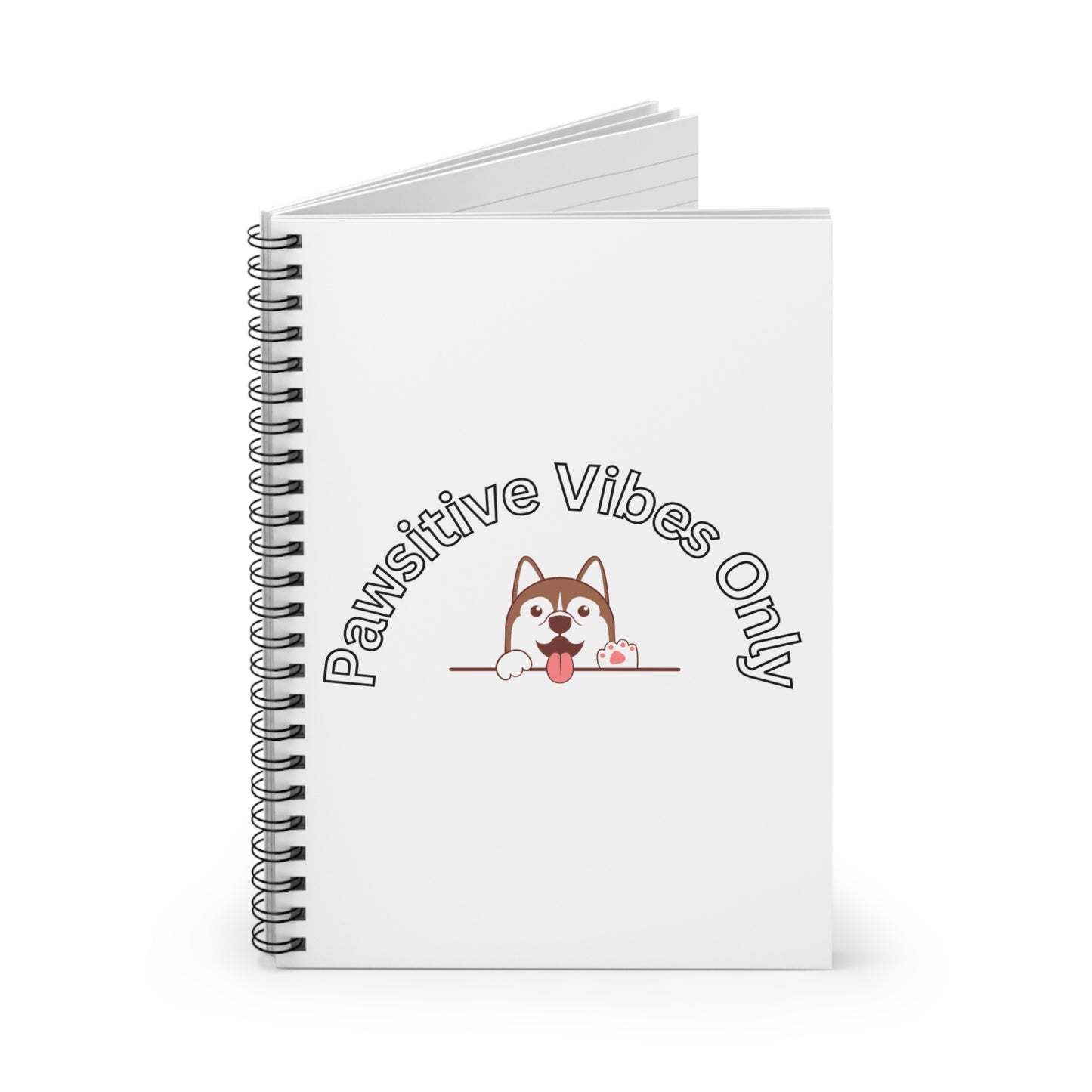 Pawsitive Vibes Spiral Notebook - Ruled Line