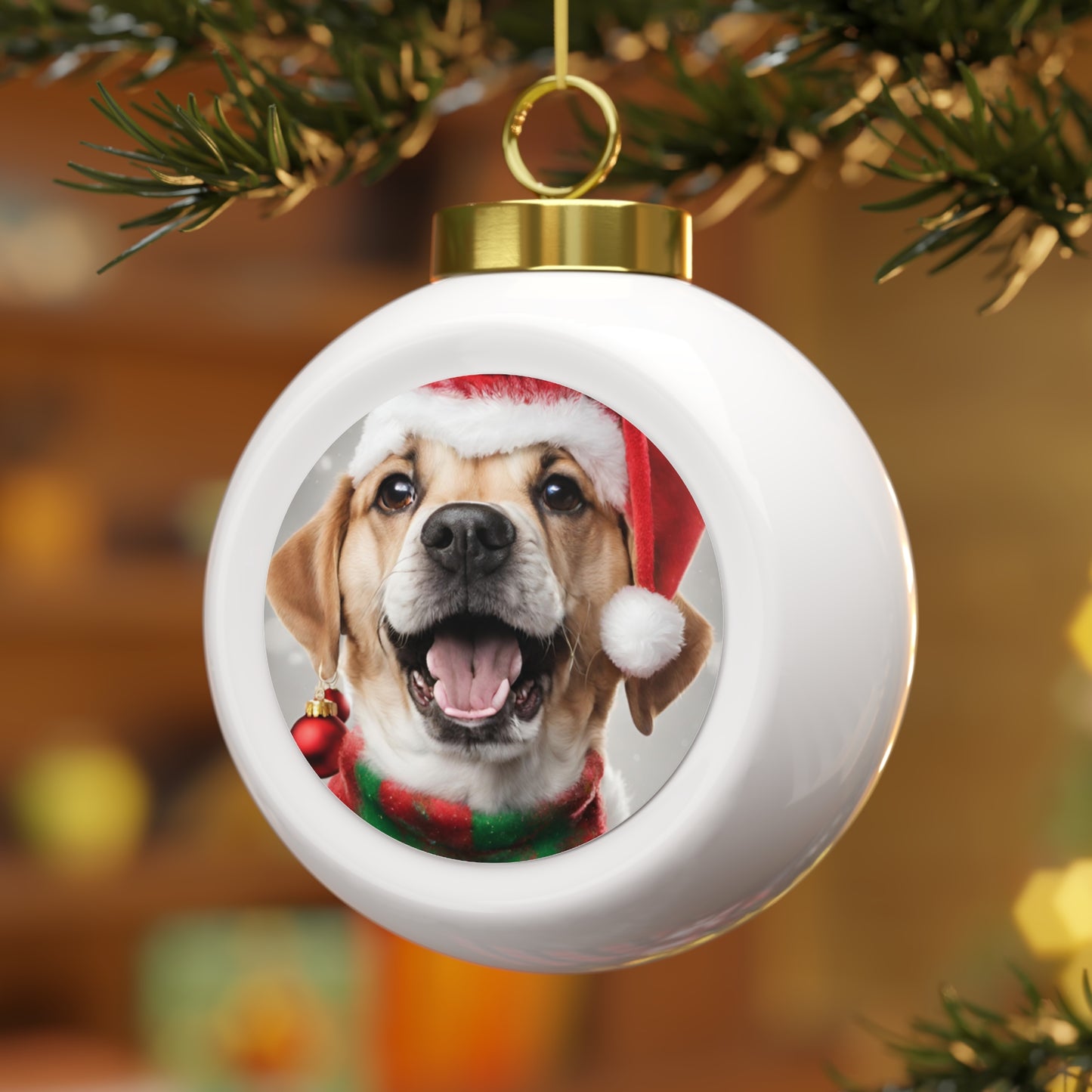 Christmas Dog Christmas Ball Ornament