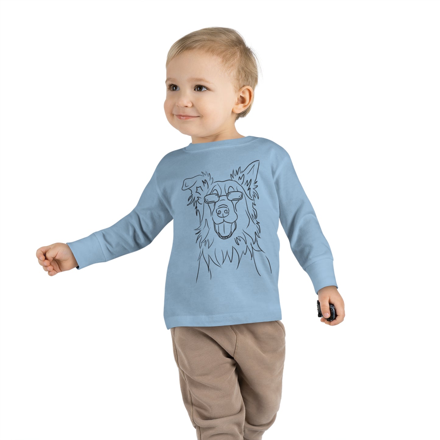 Cool Boarder Collie Toddler Long Sleeve Tee
