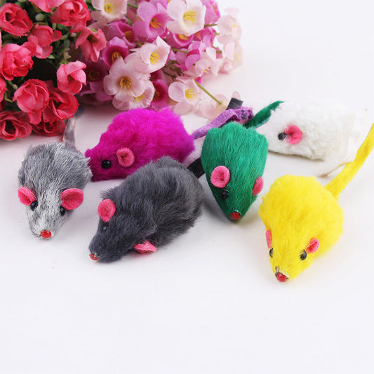 10 Pcs Plush Mouse Cat Toys (Random Color)-0
