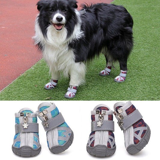 4pcs Waterproof Winter Pet Dog Shoes Anti-slip Rain Snow Boots Footwear Thick Warm For Small Cats Dogs Puppy Dog Socks Booties-0