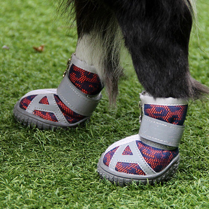 4pcs Waterproof Winter Pet Dog Shoes Anti-slip Rain Snow Boots Footwear Thick Warm For Small Cats Dogs Puppy Dog Socks Booties-9