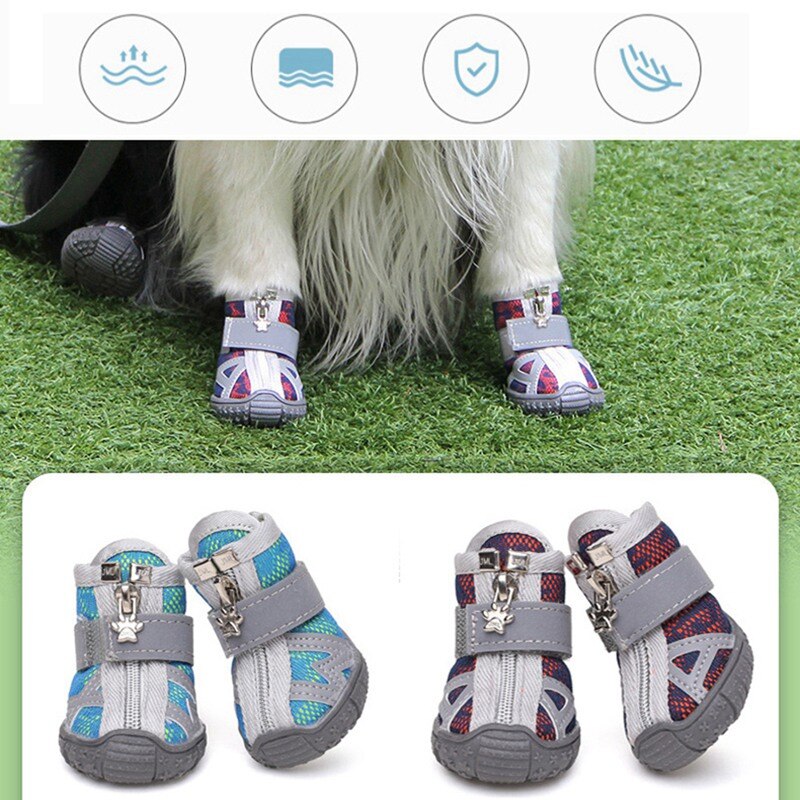 4pcs Waterproof Winter Pet Dog Shoes Anti-slip Rain Snow Boots Footwear Thick Warm For Small Cats Dogs Puppy Dog Socks Booties-6